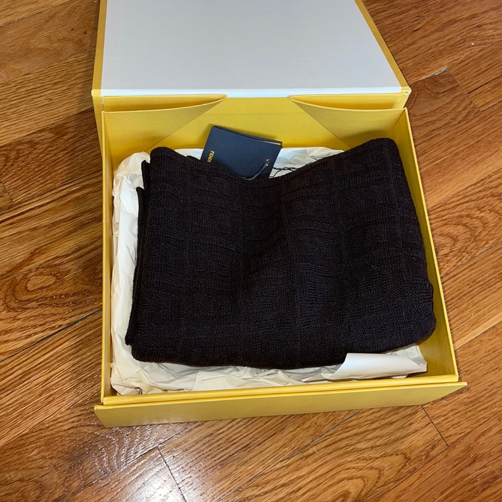 Fendi dark brown scarf